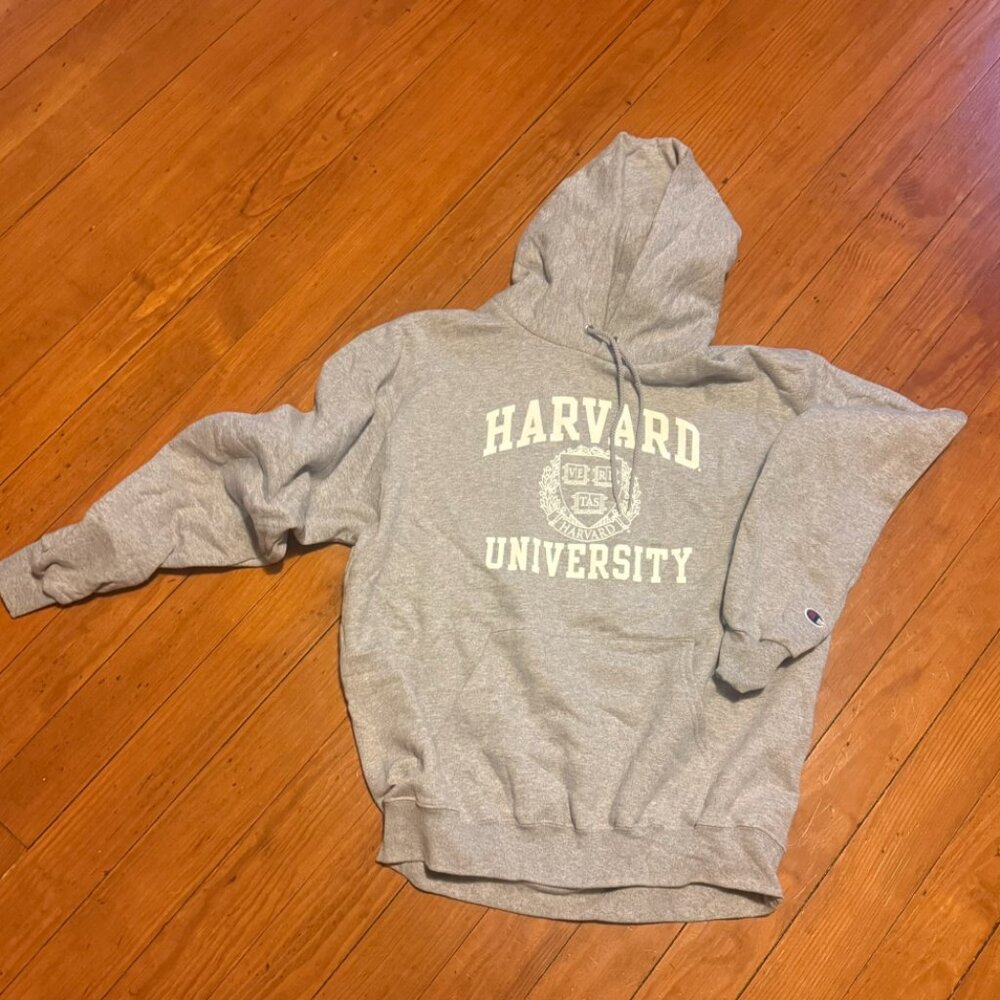 Harvard Shield Logo Hoodie Sports Gray
